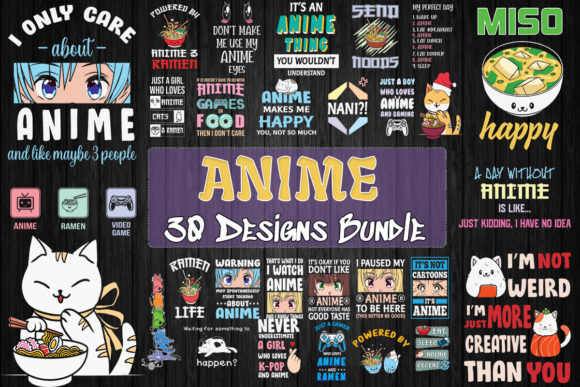 Download Anime Bundle SVG 30 Designs - Anime Collection