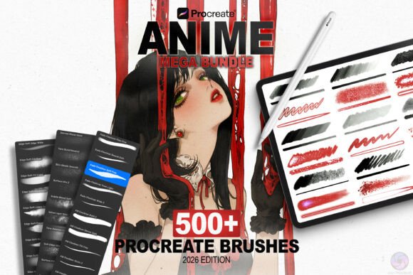 Download 500 Anime Procreate Brushes Mega Bundle - Anime Collection
