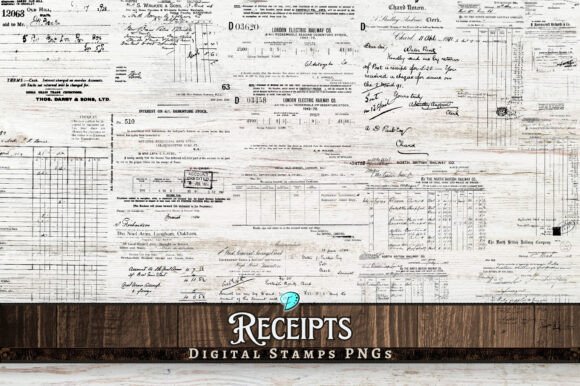Download Receipts Digital Stamps PNGs - Digital Collection