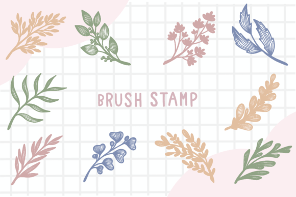 Download Line Art Leaf Brush Stamp Procreate - Premium Bundle