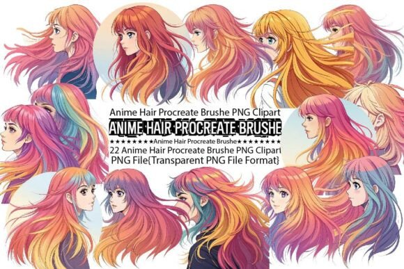 Download Anime Hair Procreate Brushe Sublimation - Anime Collection