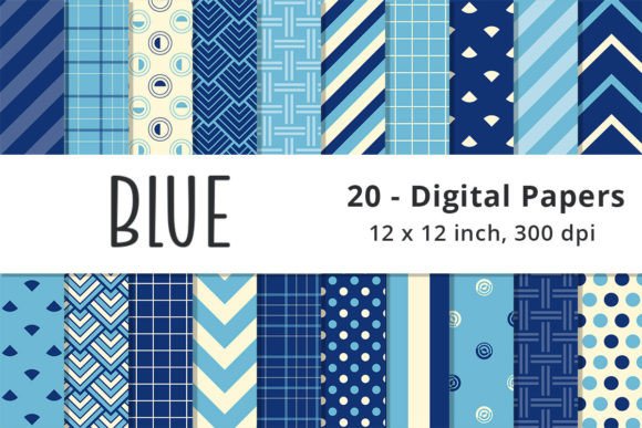 Download Blue Digital Paper Pattern Background - Digital Collection