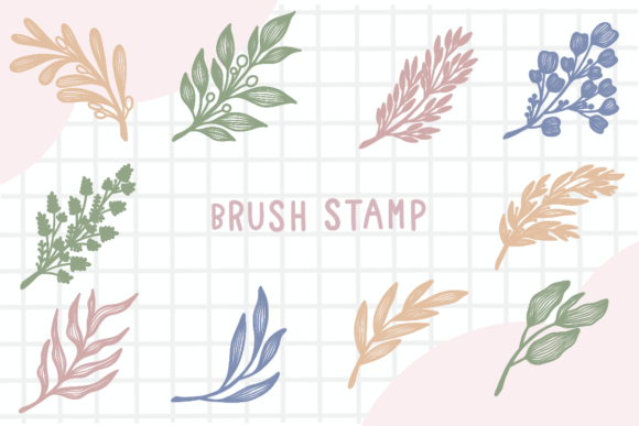 Download Line Art Leaf Brush Stamp Procreate - Premium Resources