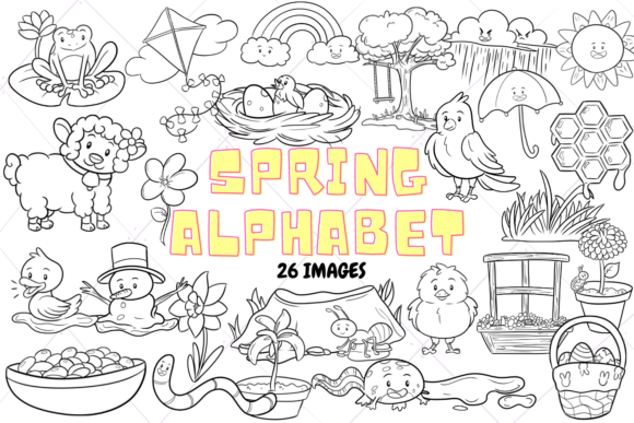 Download Spring Alphabet Digital Stamps - Digital Collection