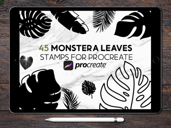 Download Monstera Leaf Procreate Stamp Brush Set - Premium Resources