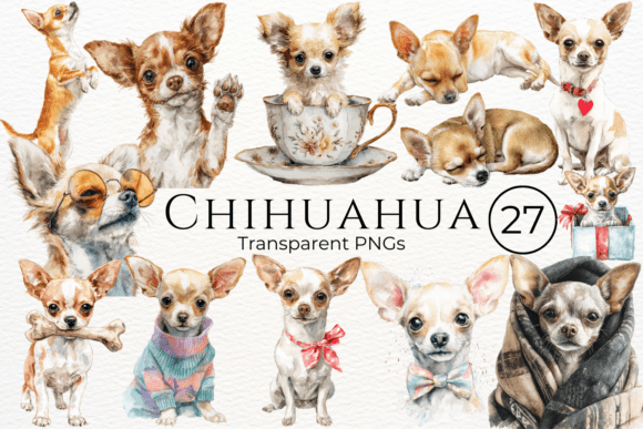 Download Chihuahua Dog Watercolor Clipart - Chihuahua Collection
