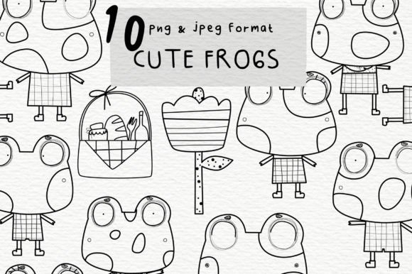 Download Cute Frog Digital Stamps - Digital Collection