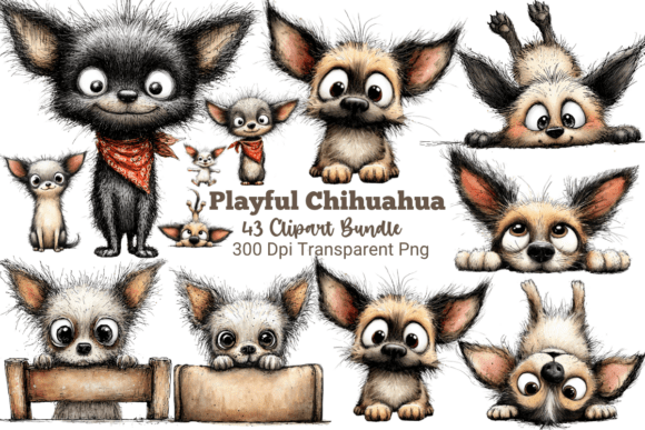 Download Watercolor Chihuahua Clipart Bundle - Chihuahua Collection