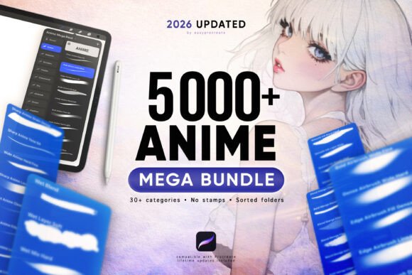 Download 5000 Procreate Brushes Anime Mega Bundle - Anime Collection
