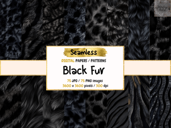 Download Black Fur Seamless Digital Paper - Digital Collection