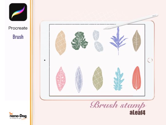 Download Procreate 10 Leaf Brush Stamp. - Premium Resources