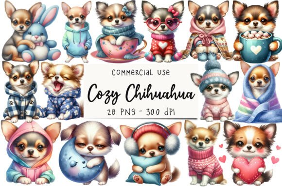Download Cozy Chihuahua Clipart Set - Chihuahua Collection