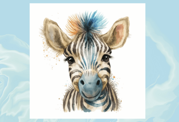 Download Cute Little Zebra Digital Illustration - Digital Collection