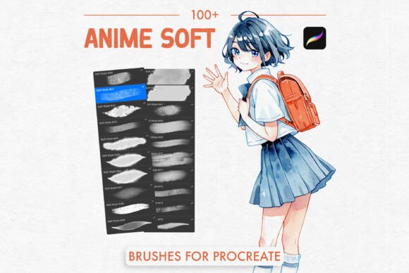Download 100 Anime Soft Style Brushes Procreate - Anime Collection