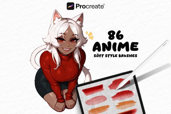 Download 86 Procreate Brushes - Anime Soft Style - Anime Collection