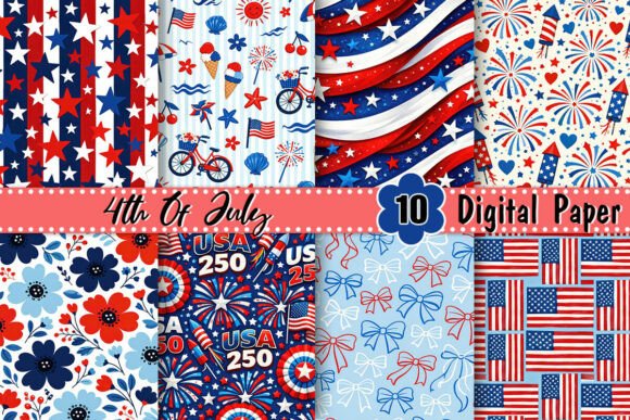 Download USA 250 4th of July Digital Paper - Digital Collection