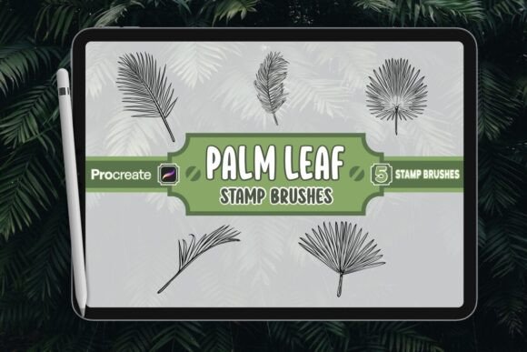 Download Palm Leaf Brush Stamp Set for Procreate - Premium Resources