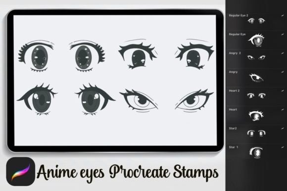 Download Anime Procreate Stamps Brsuh Set - Anime Collection