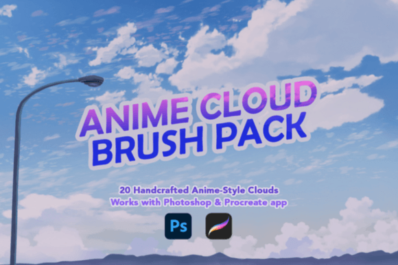 Download Anime-Style Cloud Brush Pack - Anime Collection
